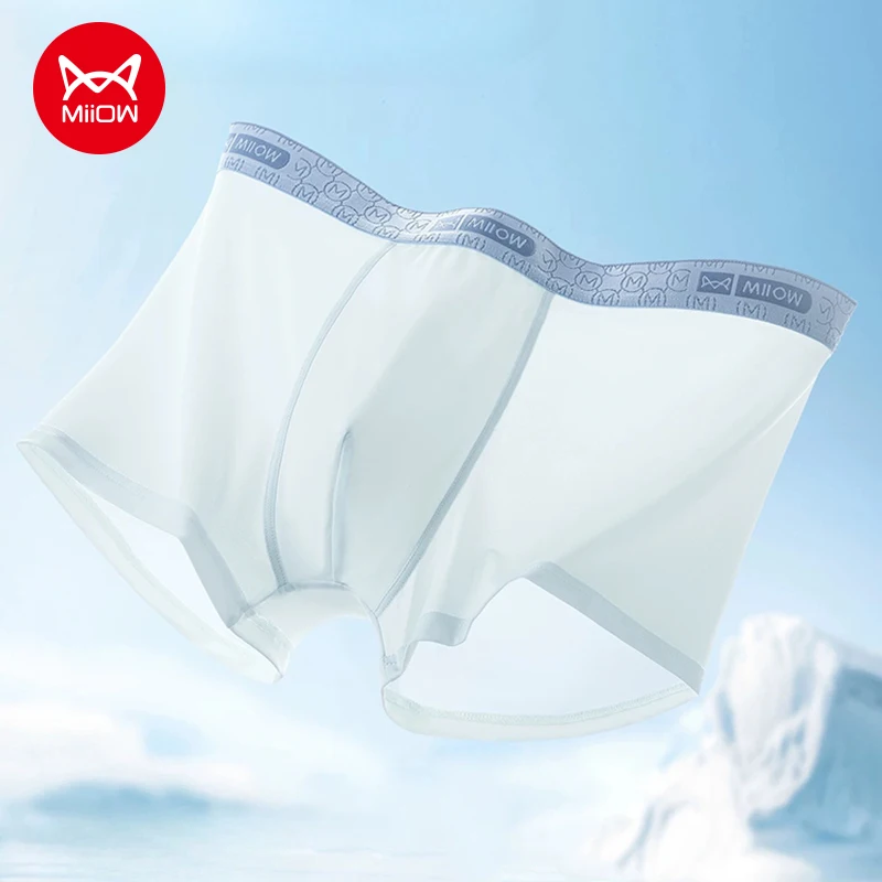 

MiiOW, 6 шт., дышащее мужское нижнее белье из ледяного шелка, боксеры 10A, антибактериальные мужские трусы, бесшовные шелковистые мужские трусы, трусы-боксеры