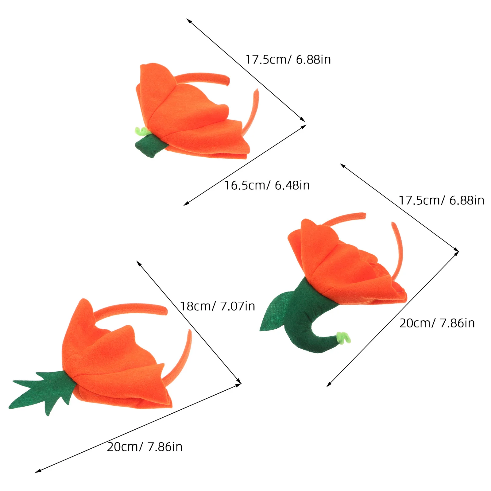 4Pcs Kids Pumpkin Headband for Girls Fall Festival Hair Accessories Thanksgiving Cosplay Party Photo Prop Halloween Costume