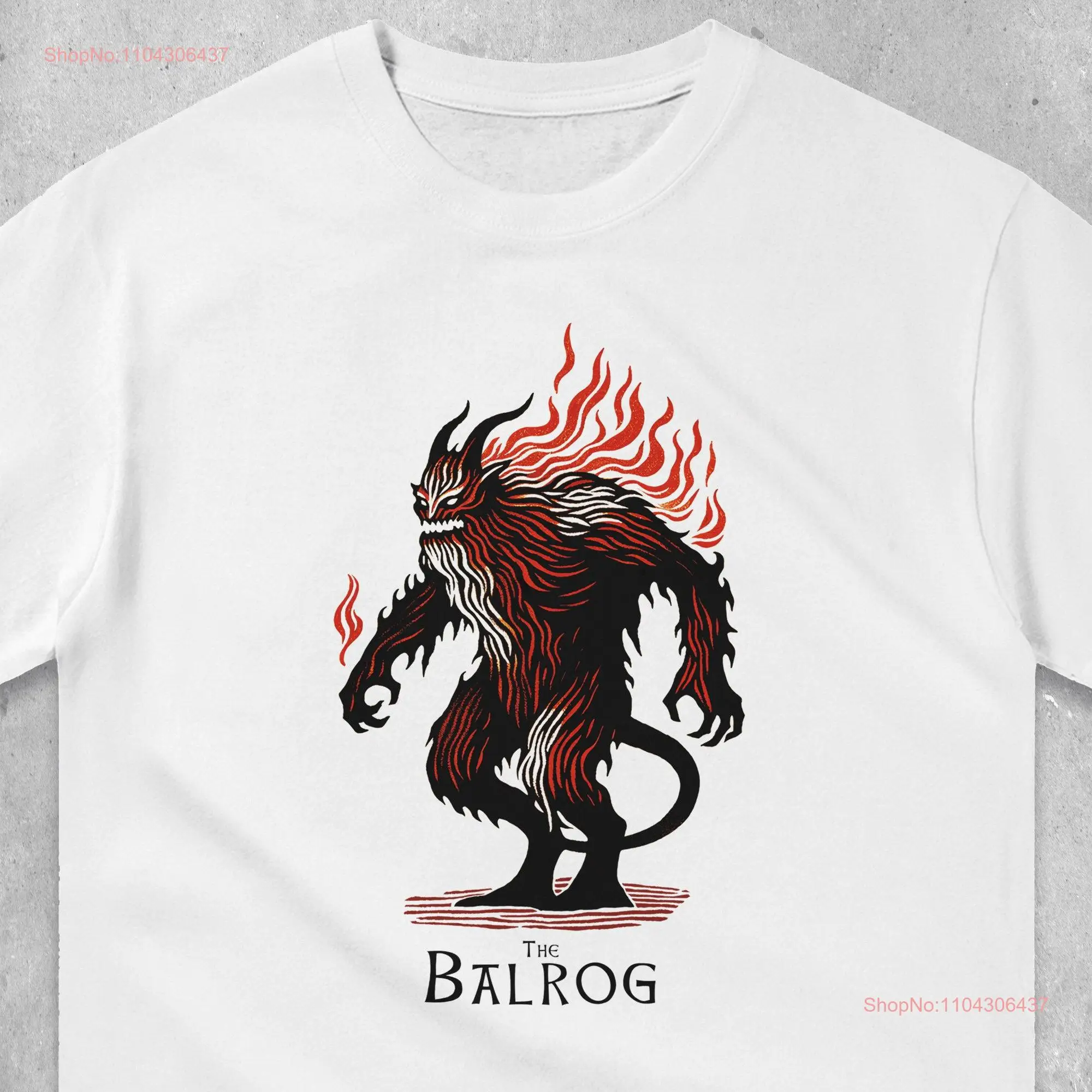 THE BALROG T Shirt Middle Earth Durin's Bane in Moria Fantasy Art LOTR long or short sleeves