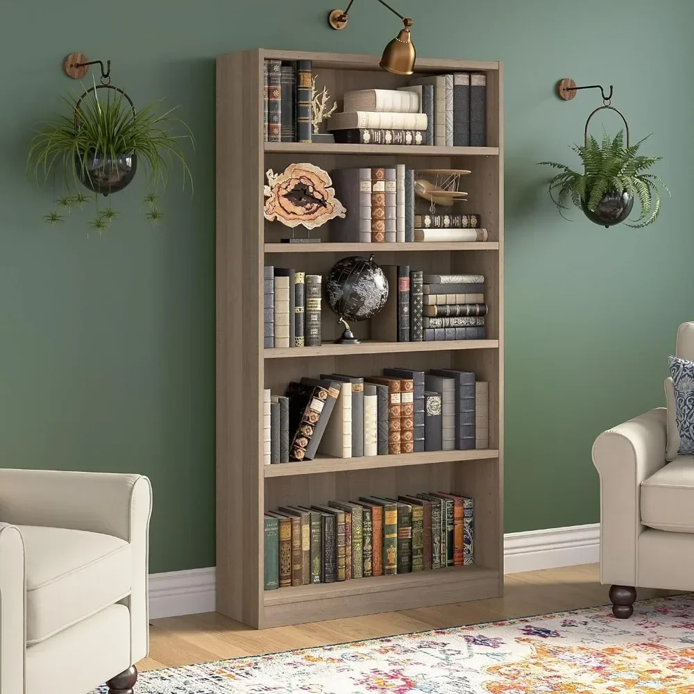 

Universal Tall 5 Shelf Bookcase in Ash Gray