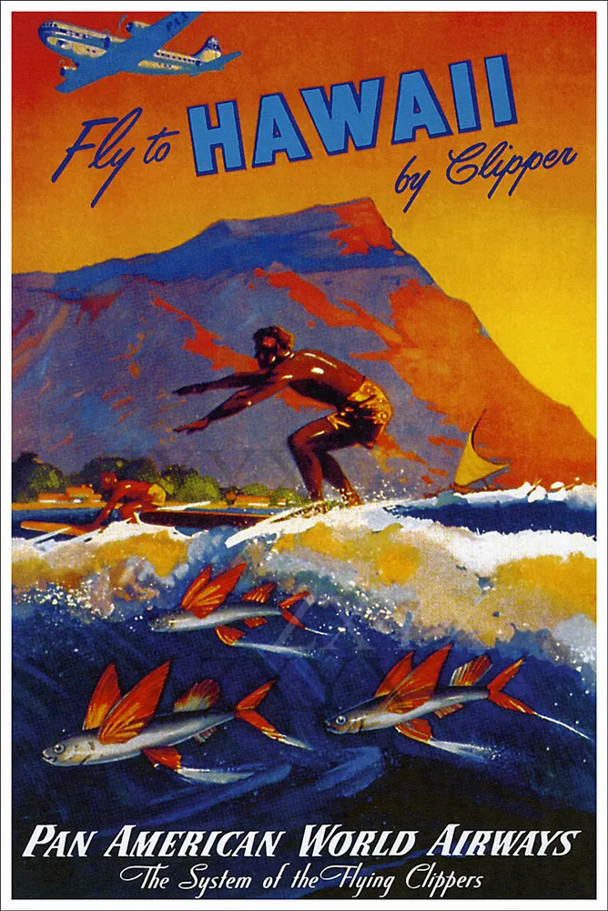 Hawaiian Pan Am Airways Travel Poster