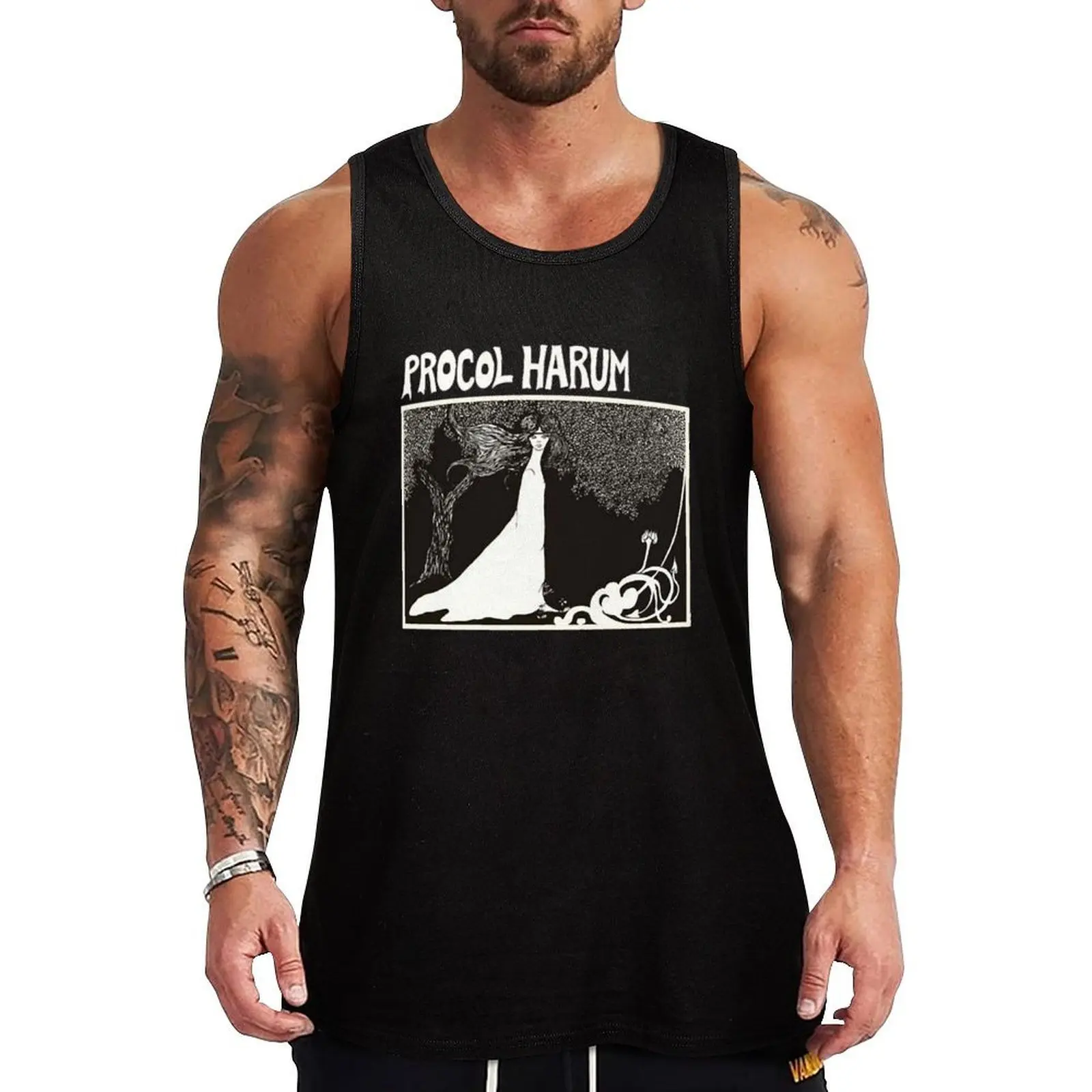 

blackwhitereddesign heavy metal punk rock band procol harum album Tank Top T-shirt sports Sleeveless top sleeveless vest men