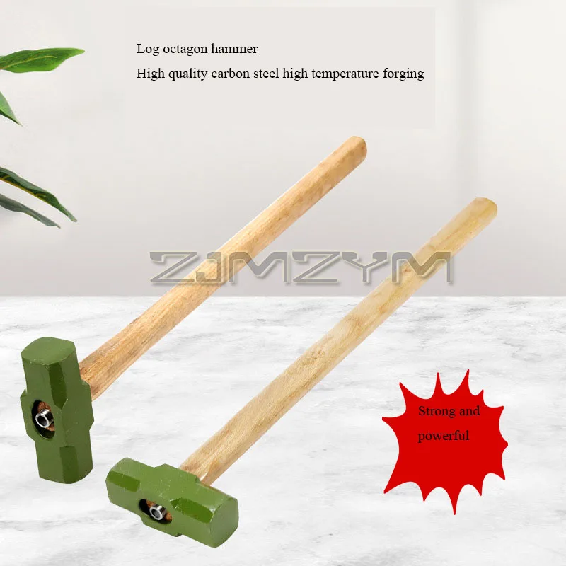 8LB Octagonal Hammer Professional Wall Dismantling Hammer TPR Soft Handle Solid Iron Hammer Non Sparking Tools Sledge Hammer