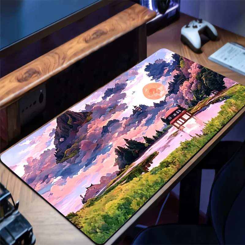Mouse Pad Texture Oil Painting Professional E-sports Gamers Speed Pc Gaming Rubber Keyboard Notbook Desk Mat Mousepad 800X300