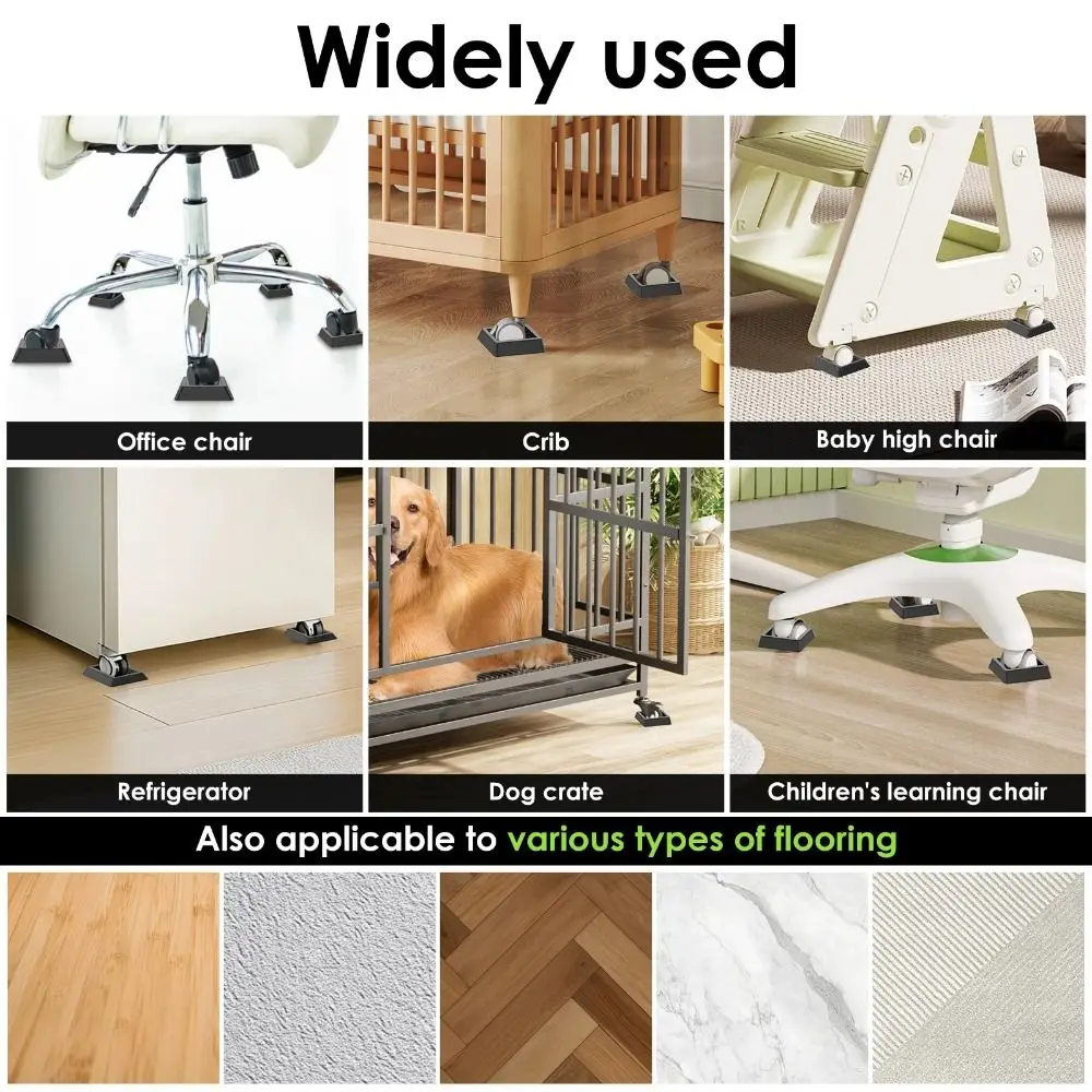

Hardwood Floor Wheel Stopper Anti Vibration Anti-slip Caster Cups Great Friction Fixed Design Chair Roller Feet Office Chair