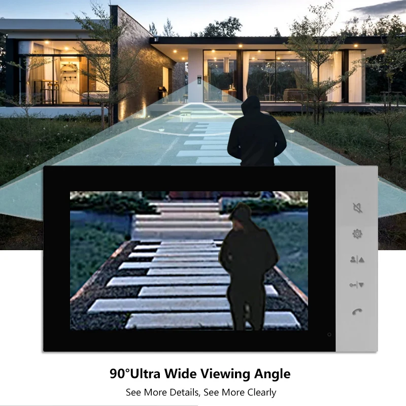 Visuele intercom deurbel huisbewaking bedraad 7-inch high-definition video villagebouw elektronisch toegangscontrolesysteem