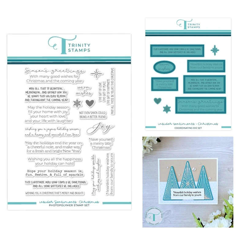 

Insider Sentiments Christmas Metal Cutting Dies New 2023 Scrapbooking For Paper Making Frame Card Clear Stamps Set