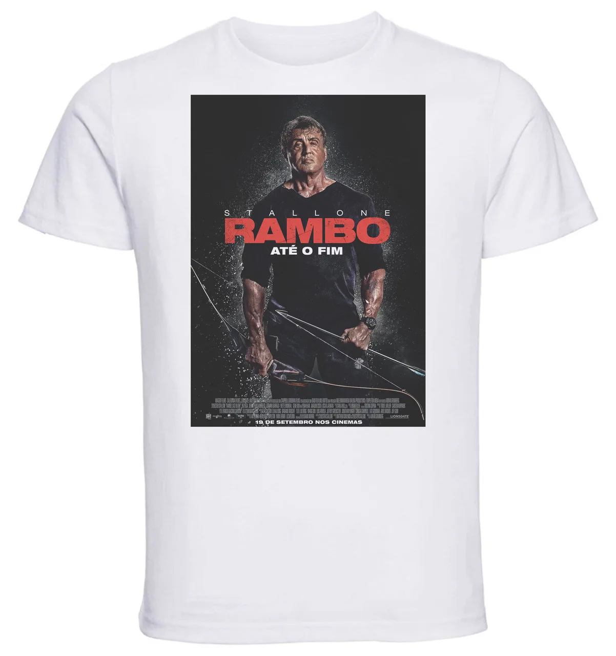 T-Shirt Unisex White Playbill rambo V last blood variant 1