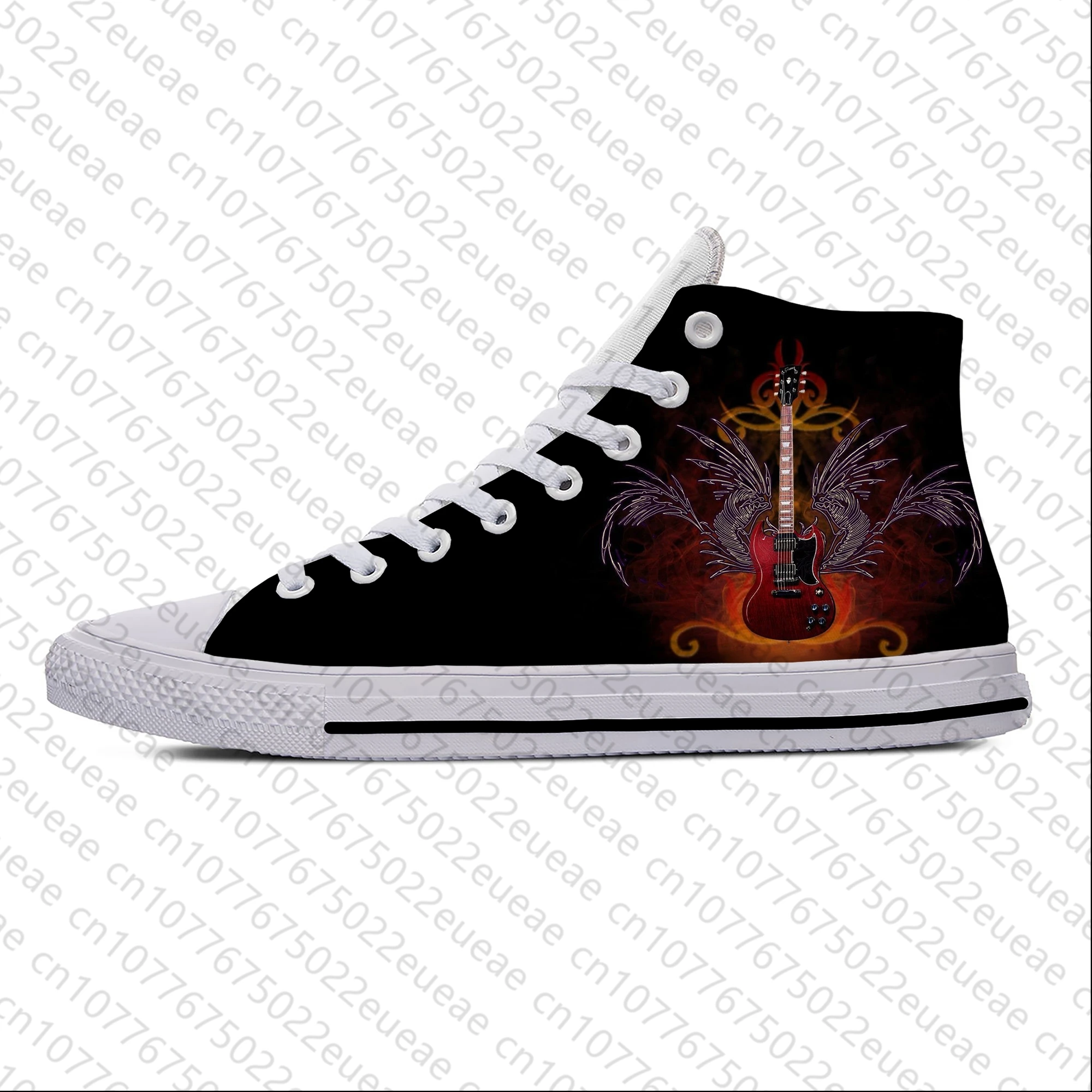 Rock N Roll Rock Band Music Singer Guitar Fashion Casual Cloth Shoes High Top Lightweight Breathable 3D Print Men Women Sneakers