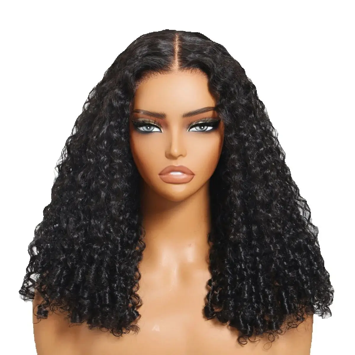 UNice Hair 7x5 & 13x4 Kant Krulhaarpruik met Finger Coil uiteinden, voorgeknipt, voorgebleekt, lijmloze pruik van echt haar, klaar om te dragen - afbeelding 2