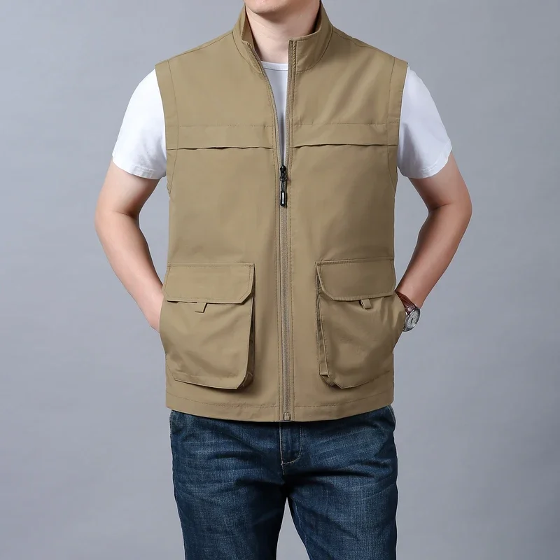 Men Clothing Luxury Sleeveless Jacket Fashion Work Vest Fishing Vests Professional Big Size Men's Clothes Hunting Mountaineering