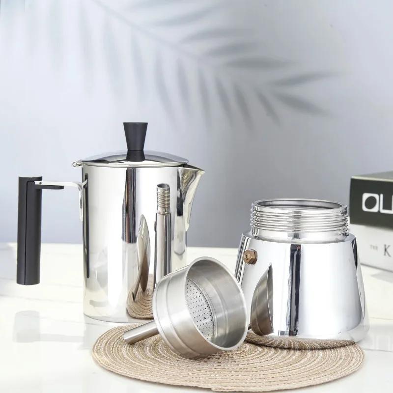 

Easyworkz stainless steel coffee funnel filter is durable and easy to brew, with a dedicated powder trough funnel for mocha pots