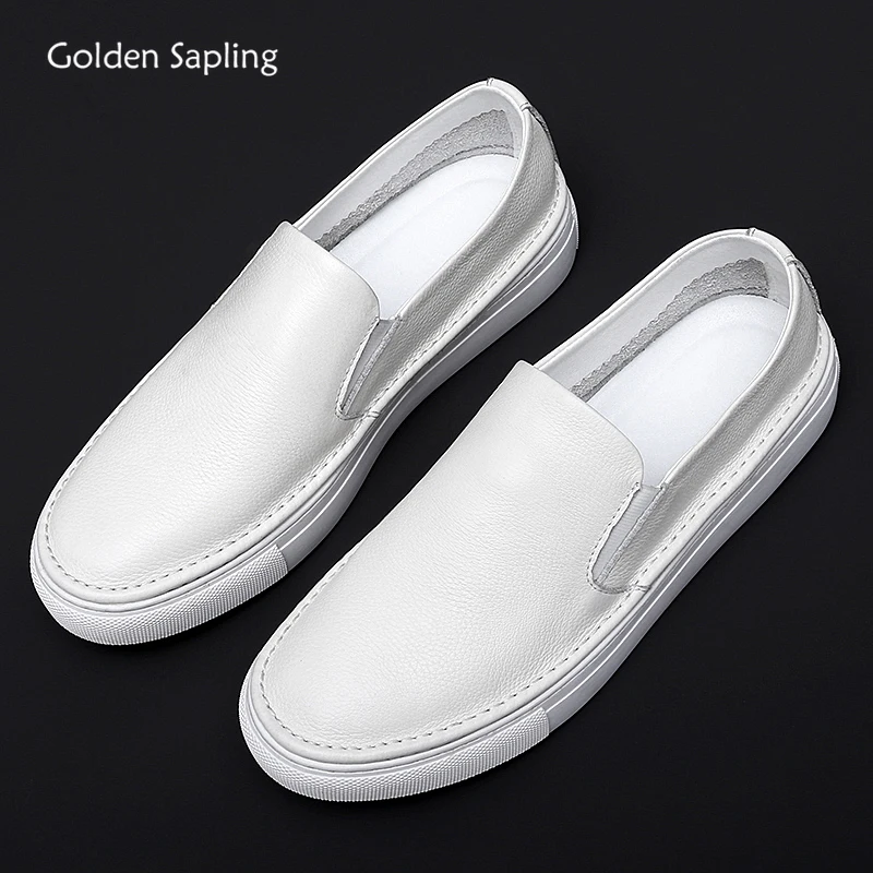 

Golden Sapling Casual Business Shoes for Men Fashion Genuine Leather Loafers Classics Skateboard Flats Leisure Party Men's Shoes