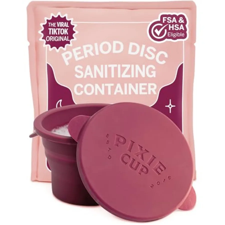 Pixie Menstrual Cup Compact Sterilizer for Feminine Care - Good for Public Restrooms, Camping or Dorms - Collapsible Cleaner Co