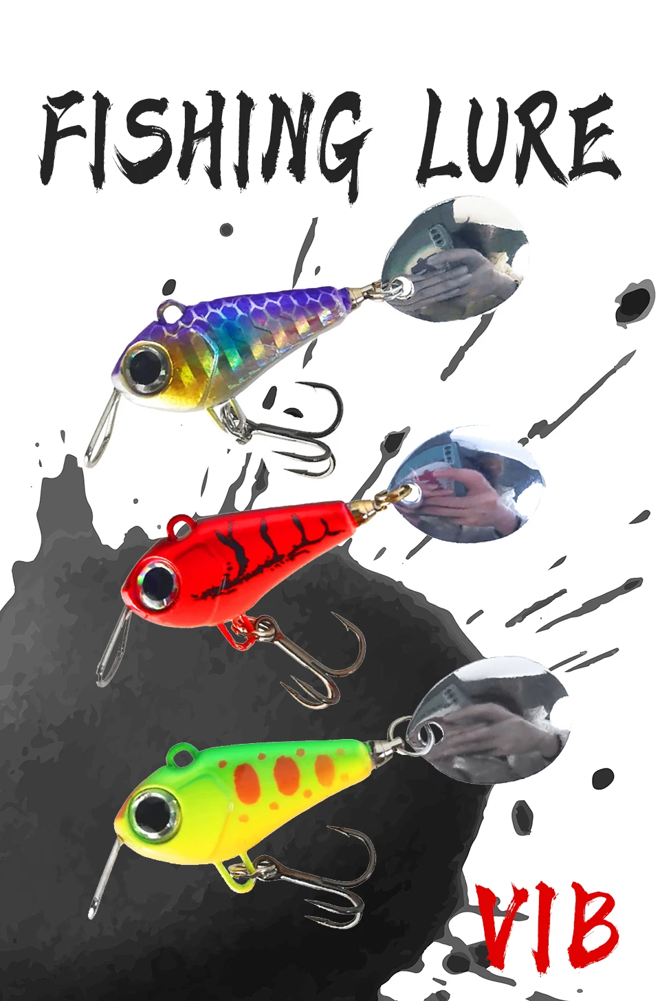 WALK FISH 15 g 3,3 cm VIB Angelköder Little Star Rotierende Pailletten Micro-Objekt Little Bean Cyclone Crankbait Fly Japan Fishing – Detail 1