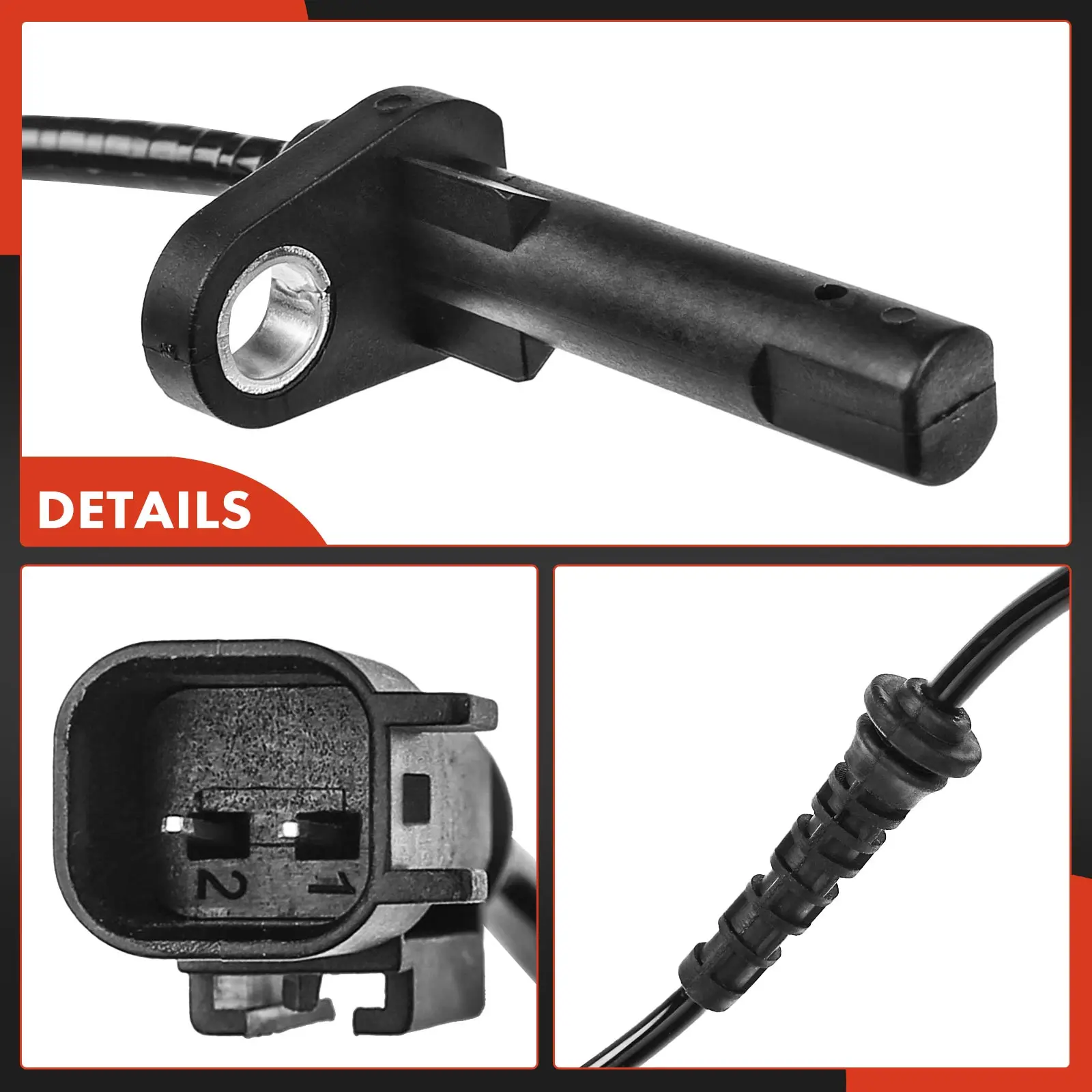 A-Premium Rear Driver or Passenger Side ABS Wheel Speed Sensor for Jeep Renegade 2015-2023 Fiat 500X 2016-2022 6
