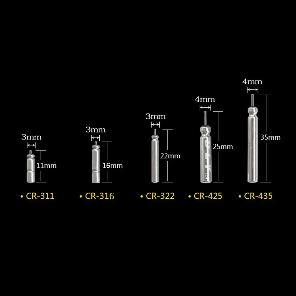 ナイトフィッシングfloatsライト、リチウムピンバッテリー充電器、ブイツール、機器アクセサリー、cr322、cr425、cr435、10-50pcs