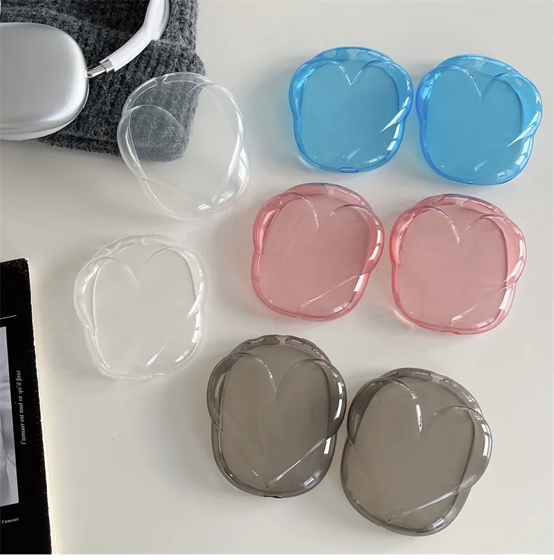 

New models 3D Heart Shaped Case For AirPods Max Anti-scratch Headphone Protector Cover TPU Transparent Protective Case