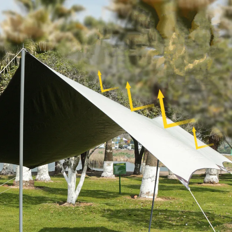 Sky canopy tent, outdoor butterfly shaped vinyl camping, portable rainproof and sun protection screen, sunshade canopy