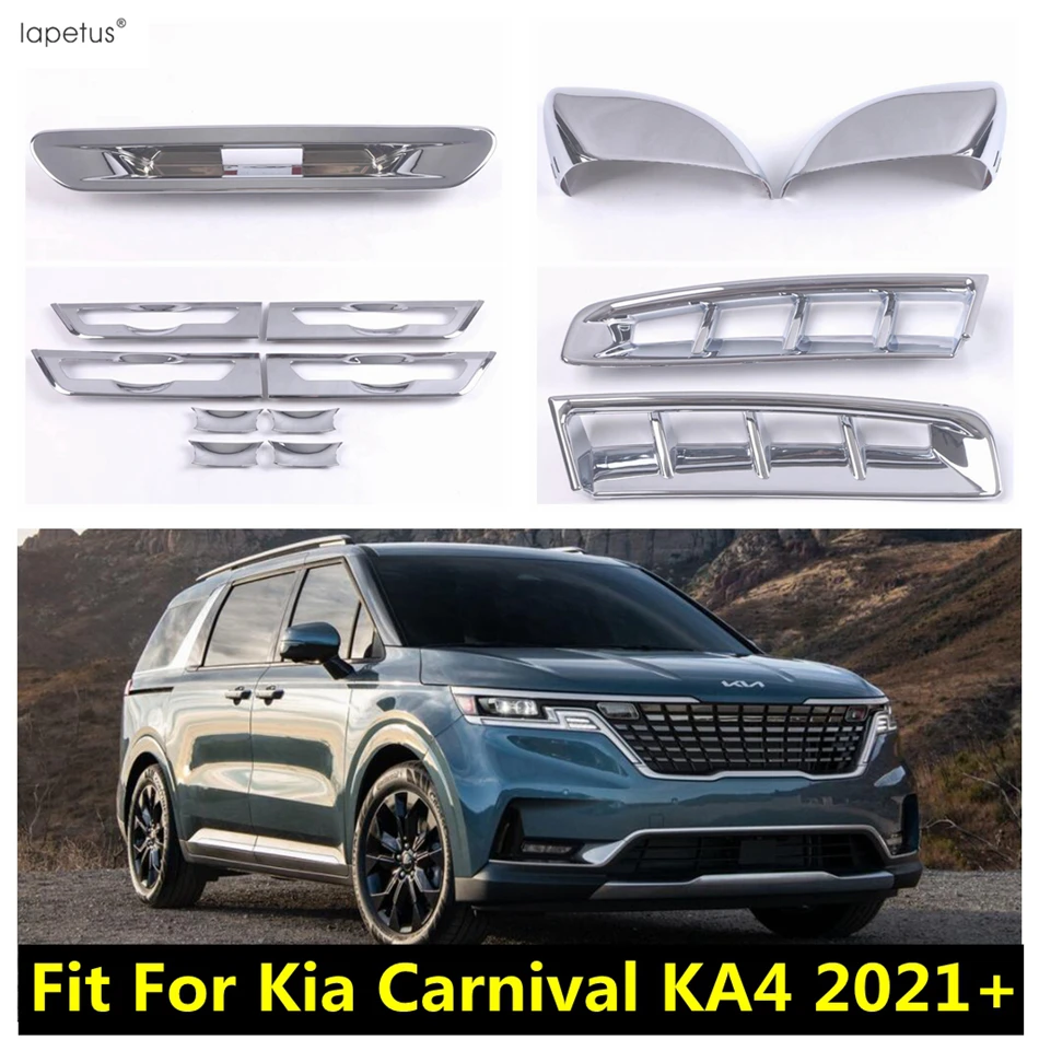 

Front Fog Light Lamp Eyebrow / Rear Door Handle Bowl / Rearview Mirror Cover Trim Accessories For Kia Carnival KA4 2021 - 2024