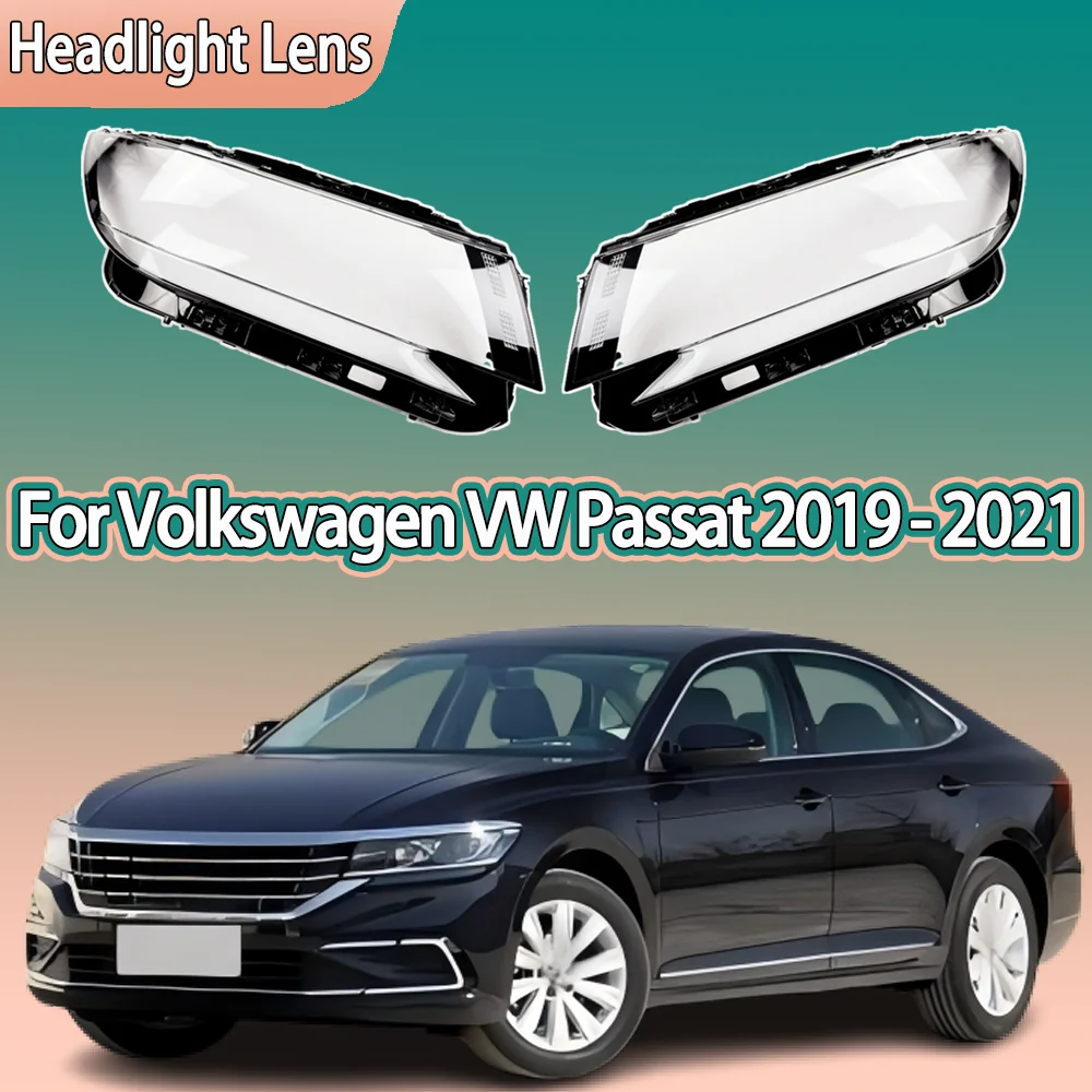 

For Volkswagen VW Passat 2019 2020 2021 Car Front Headlight Cover Transparent Lampshade Plexiglass Replace Original Lens Shell