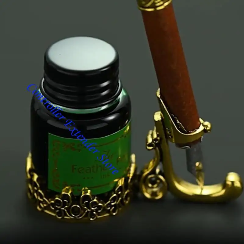 N84b Vintage Dip Pens Fountain Writing 10 Nibs Pen Holder Box Caligraphy