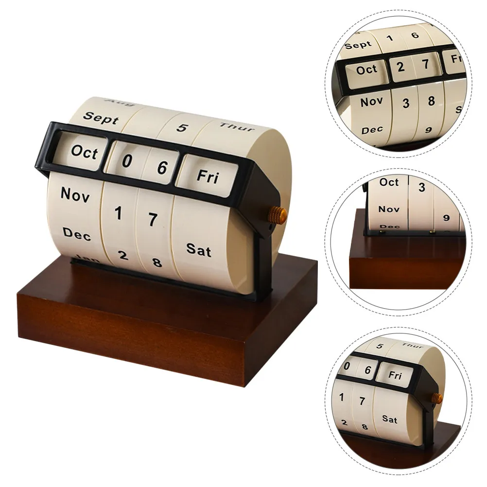 

Rotating Perpetual Calendar Metal Desktop Standing Daily Birthday Anniversary Display Office Decor Teacher Business Present