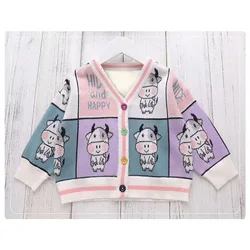 Girls Sweater Baby Girl Winter Clothing Spring Fall Cartoon Coat Children Sweater Leisure Cotton Clothing Female Child Clothes