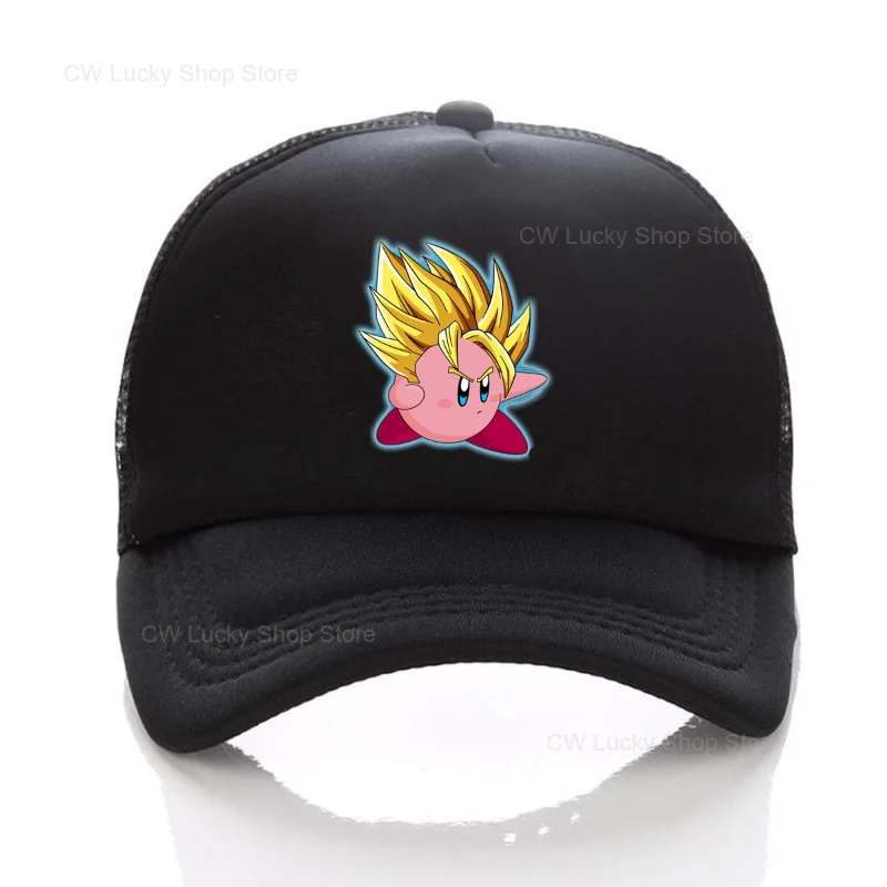 Kirby Cute Anime Baseball Cap Cartoon Outdoor Sport Caps Fashion Men Women Adjustable Sunshade Hat Casual Mesh Hip Hop Hats