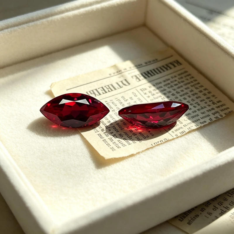 Rubin in Taubenblutrot Künstlicher Edelstein in Marquise-Form mit Zertifikat Großhandel Verfügbar – Detail 4
