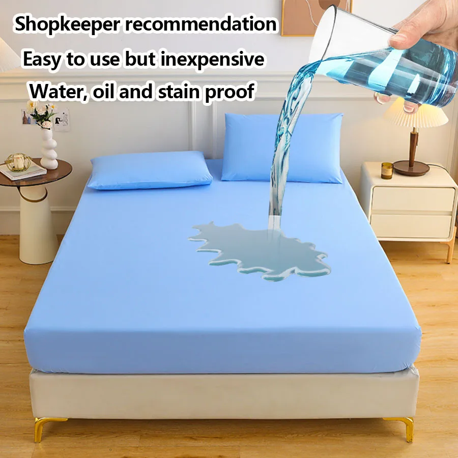 Protector de colchón acolchado impermeable, funda de colchón transpirable, Sábana ajustable antiácaros y antibacteriana (sin funda de almohada), 1 ud.