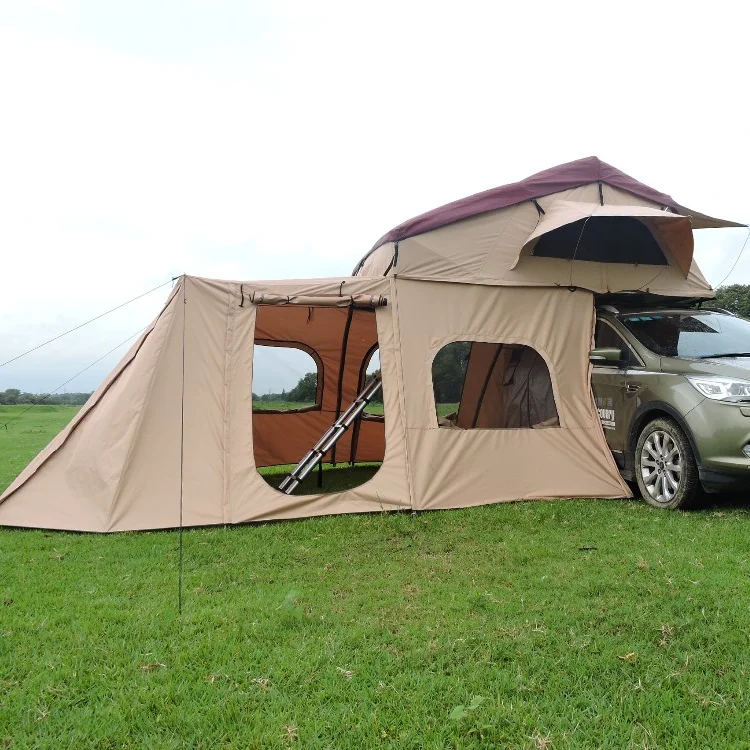 YL  4-6 person car tent Waterproof Sunshade Folding Roof Top Pop-up Car Camping Outdoor Tent with Awning