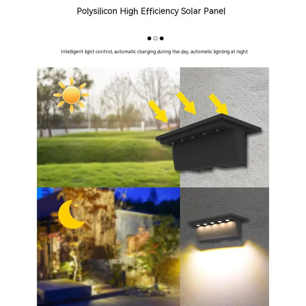 Luces solares de piezas para exteriores, lámparas de pared con gran angular de 3000 grados, 6000k/120 k, para jardín, escaleras, escalones, valla, decoración del hogar, 2 uds.