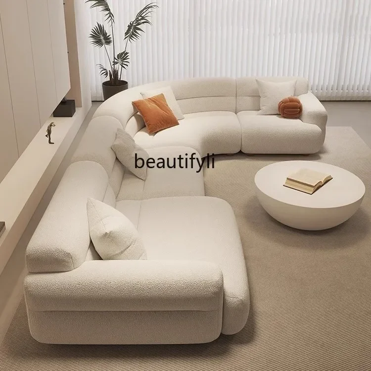 

yA38 Italian minimalist corner large arc fabric combination sofa modern beauty salon size apartment