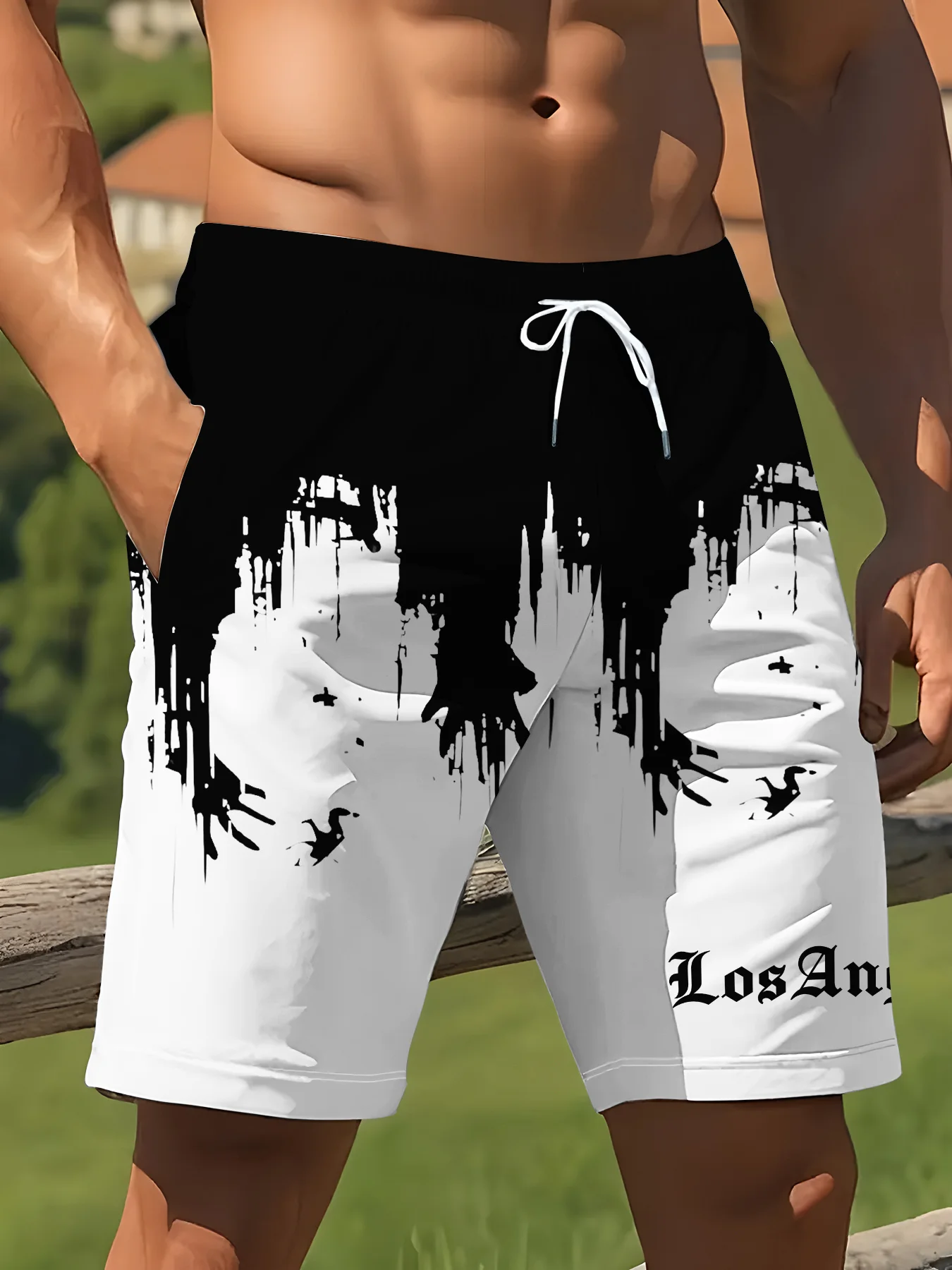 

2026 Summer Men's Short Pants with 3D Print Breathable Lightweight Comfortable Fashionable Outdoor Sports Men's Pants