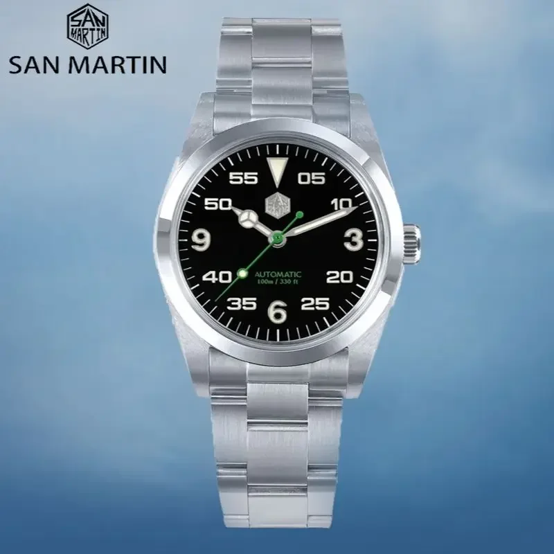 San Martin AK Pilot Men's Watches Automatic Watch For Men Mechanical Wrist watch PT5000 AR Sapphire glass Stainless steels 2023