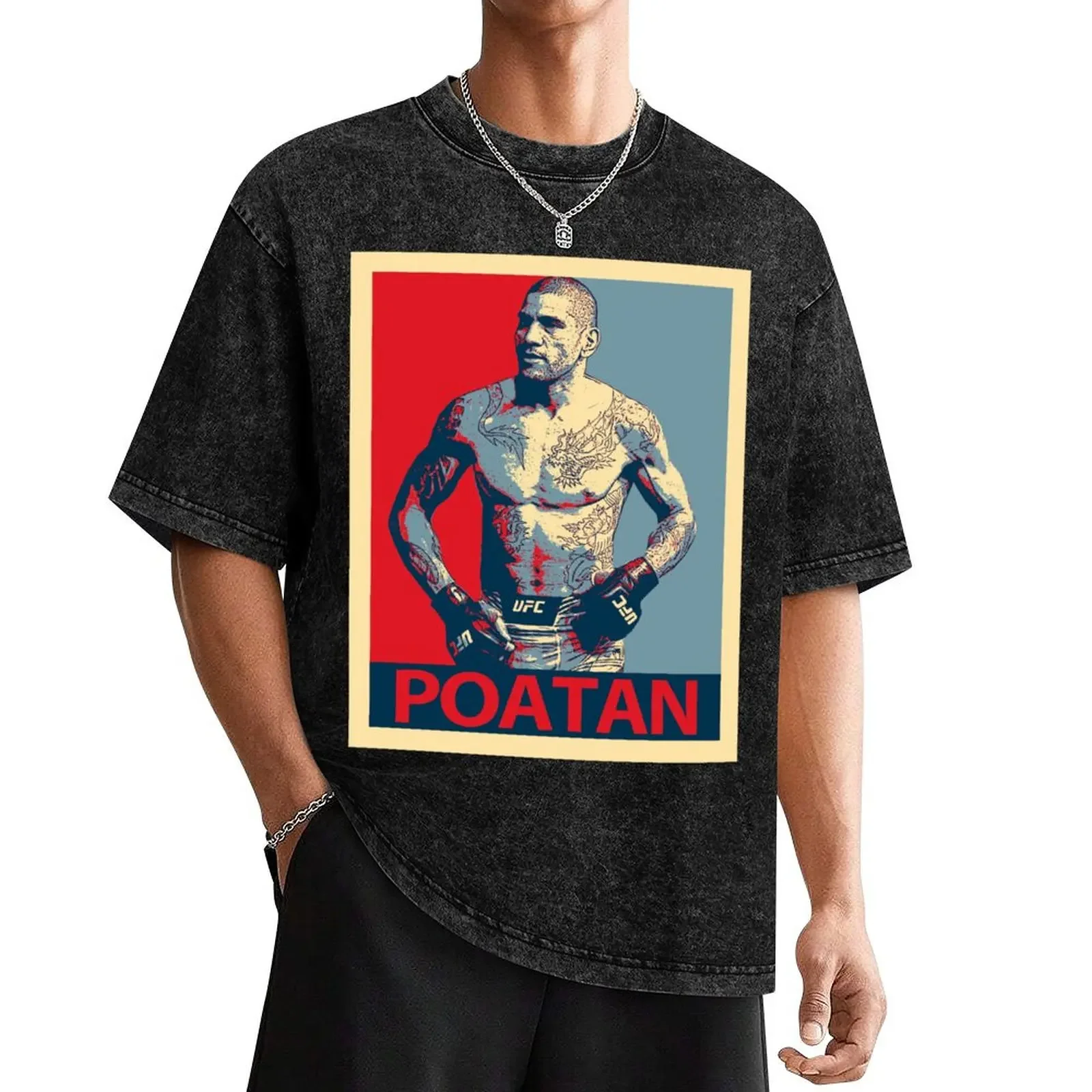 

alex pereira poatan poster T-Shirt summer top quick drying shirts graphic tee cotton graphic tees mens champion t shirts