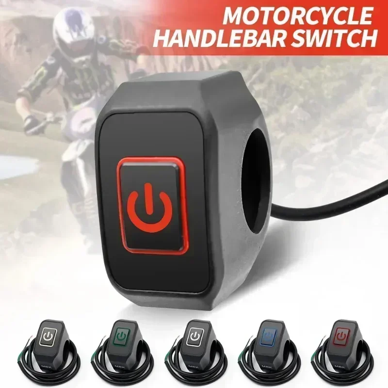 

Motorcycle Modified Switch Waterproof Button with LED Light Headlight Horn Control ON OFF Buttton Handlebar Mount Accessories