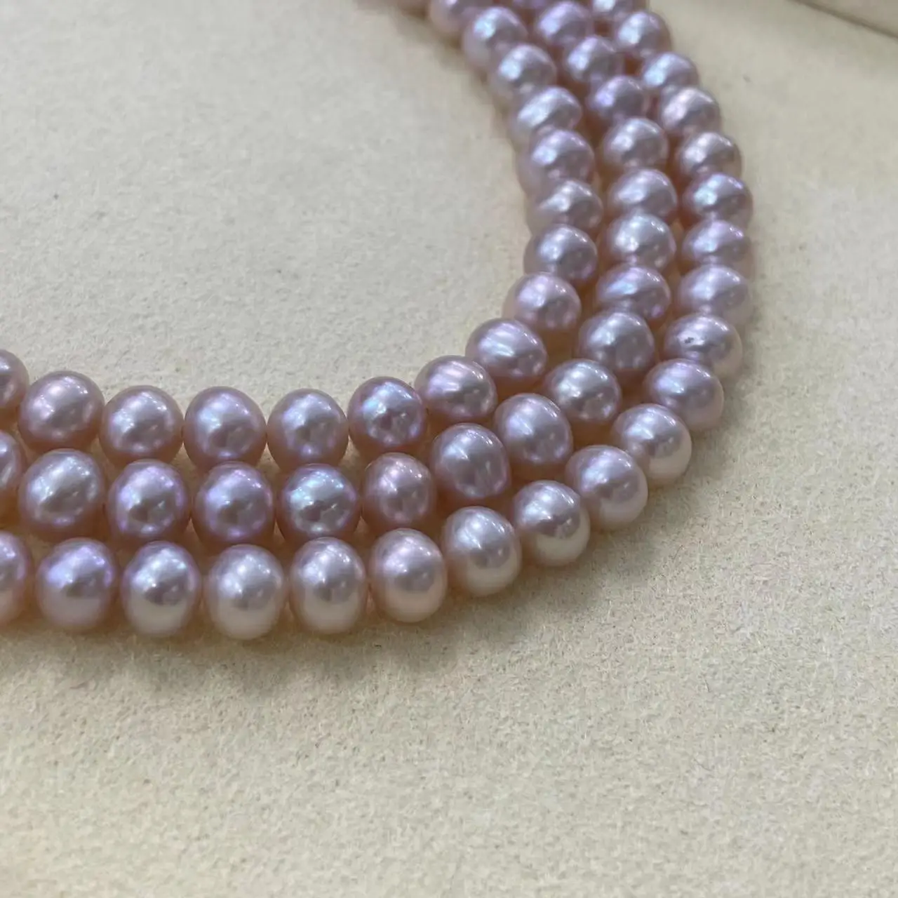 

3-рядное ожерелье AAAA6-7 мм, ожерелье из натурального жемчуга Южных морей, 16-17-18 дюймов/модная цепочка на ключицу ﻿