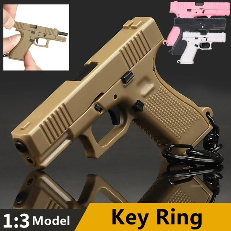 1:3 Tactical Pistol Shape Keychain Mini Portable Decorations Detachable G-45 GunWeapon Keyring Key Chain Ring Trend Gift