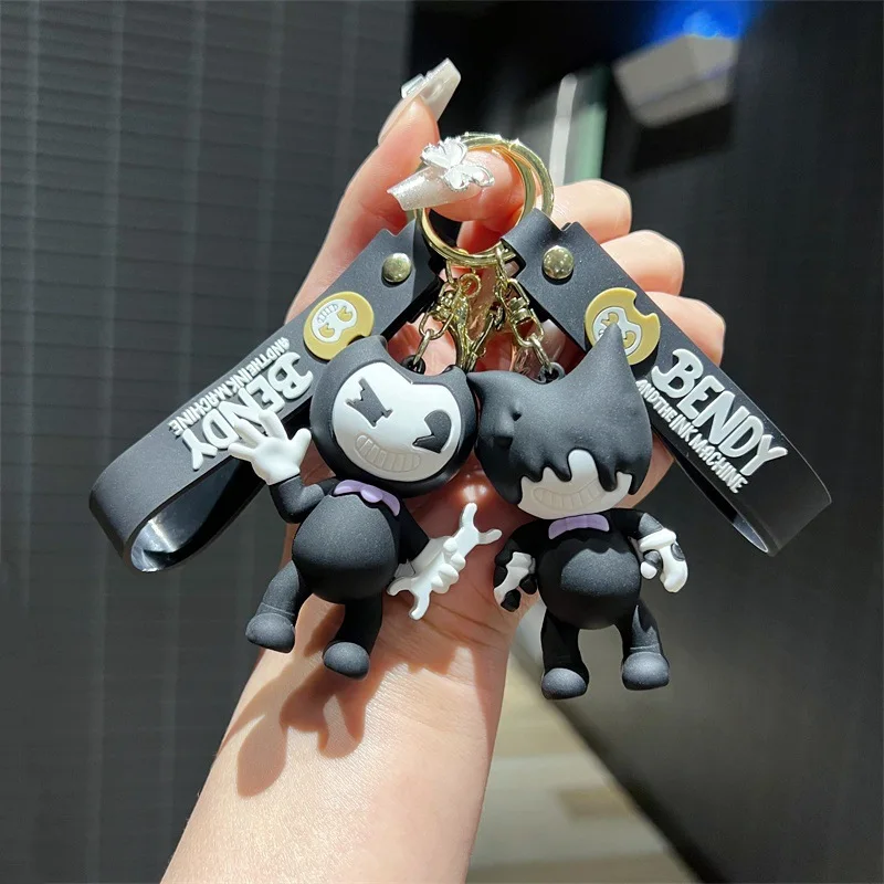 Halloween Gift Bandy and Ink Printer Thriller Game Key Chain Key Ring Toy Bag Pendant Doll for Children Kid Christmas Gift