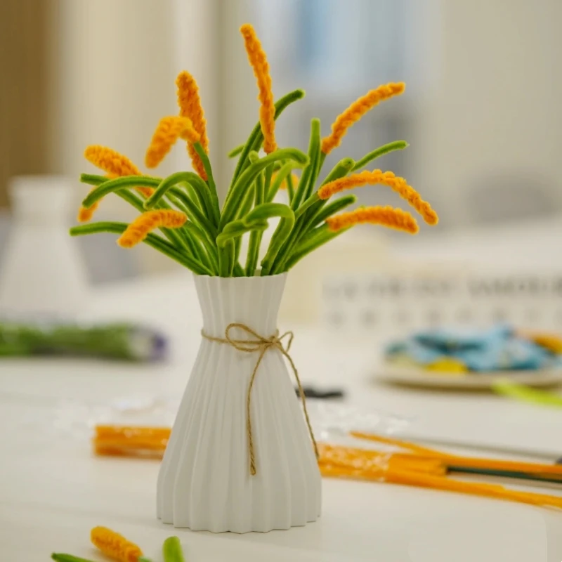 

Plastic Vases Anti-ceramic Vases Imitation Rattan Flower Vase Nordic Home Living Room Decoration Ornament Flower Arrangement