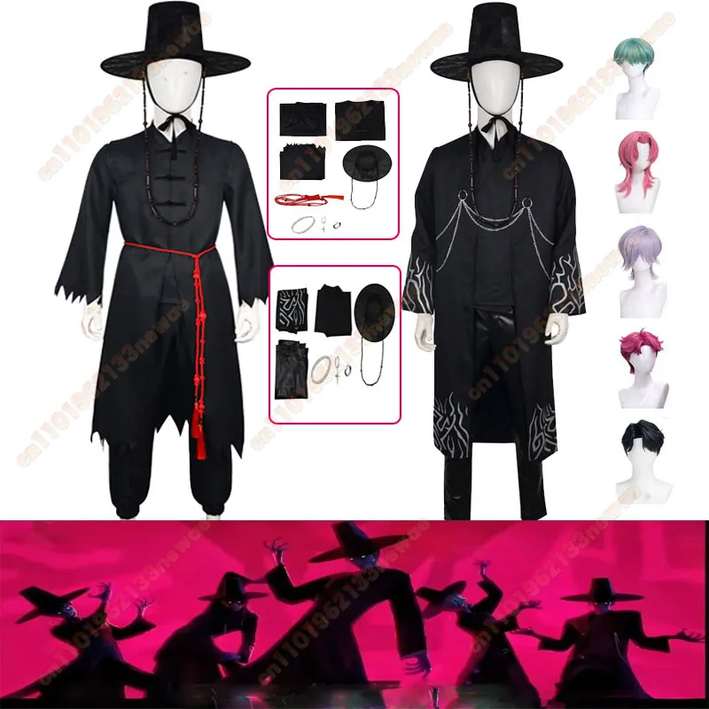 

Saja Boys Jinu Baby Abby Mystery Cosplay Costume Wig Kpop Demon Hunters Your Idol Adult Neutral Outfits Halloween Stage Clothing