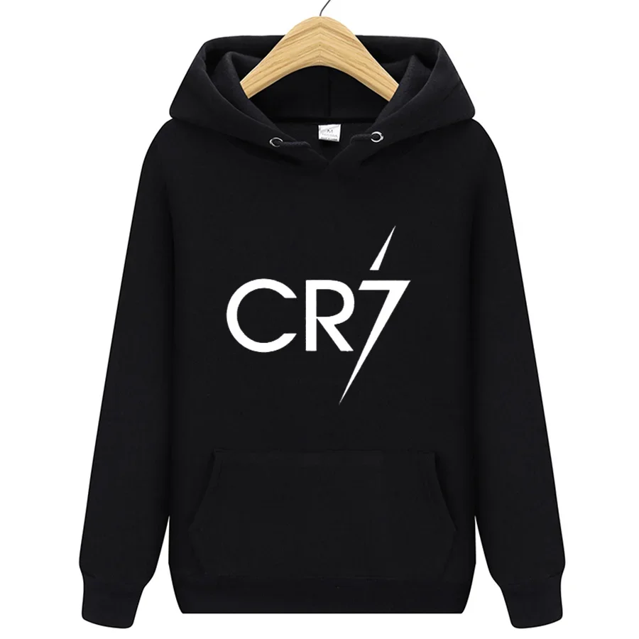 

Men's Hoodies Autumn Winter Warm Fleece Print CR7 Football Star Men Women Pullover Streetwear Sweatshirts Pullovers Unisex Tops