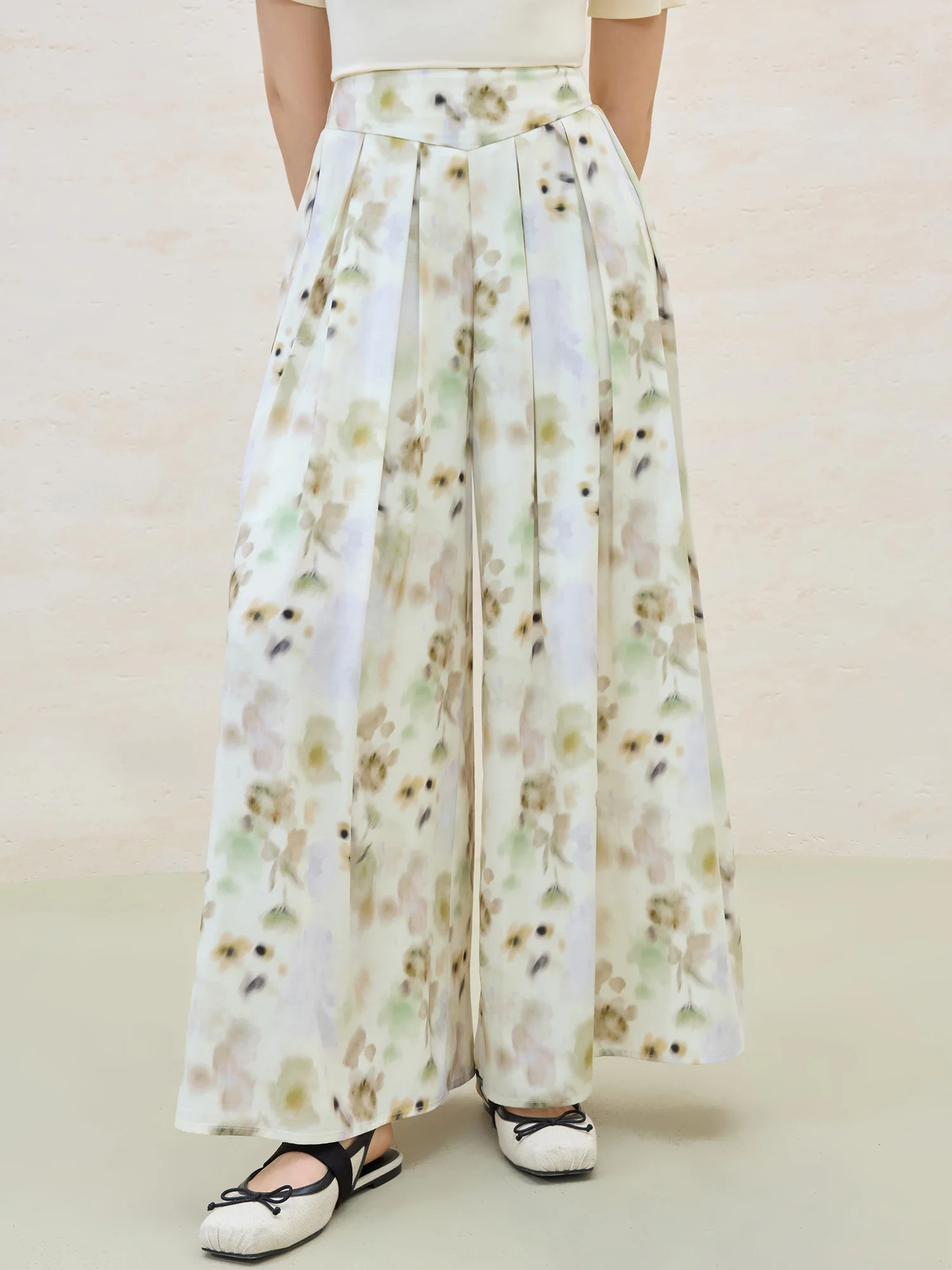 

DUSHU Драпированная элегантная дизайнерская широкая юбка, брюки, летние повседневные брюки с высокой талией для похудения, повседневные брюки на плечах 25DS82140