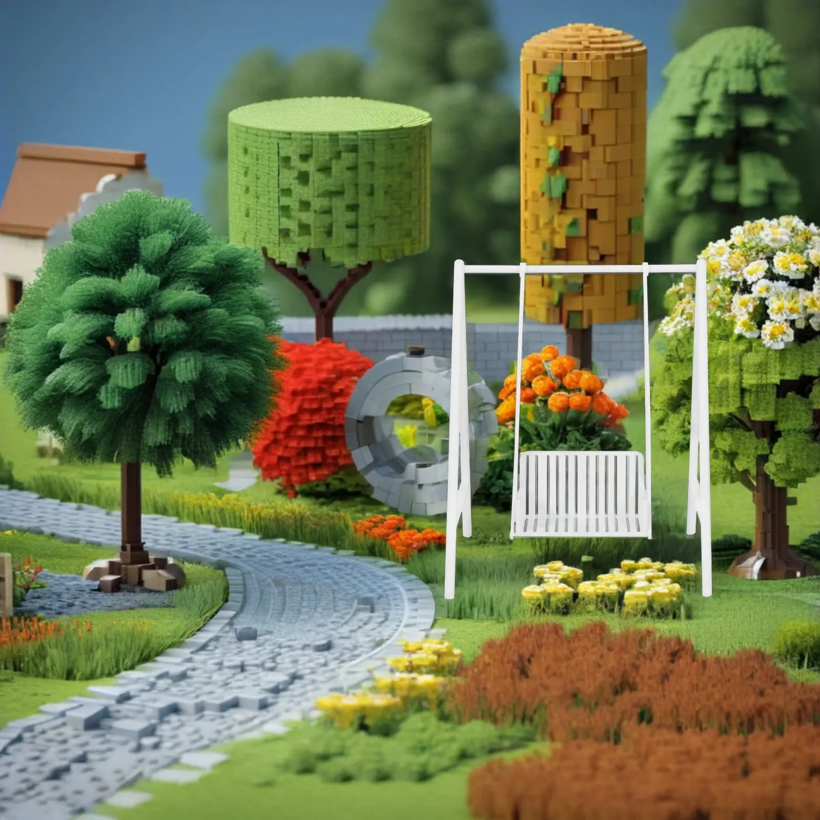 

Миниатюрные качели 1:12 для сада, декоративный элемент для уличных сцен, аксессуар для кукольного домика, миниатюрная мебель для кукольного домика