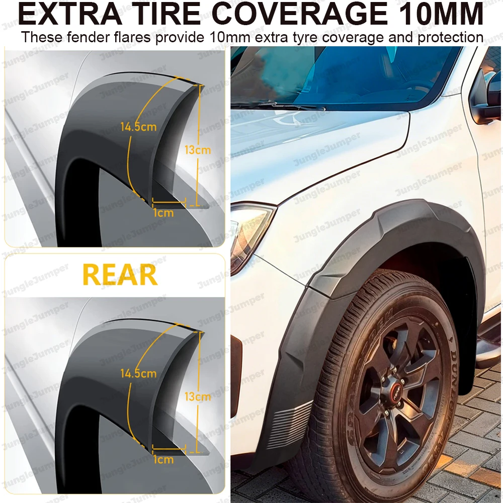 Front & Rear Fender Flares Wheel Arch Cover Trim For ISUZU D-MAX Dmax 2024 2025 2026 Double Cab Extension Offroad Car Accessorie
