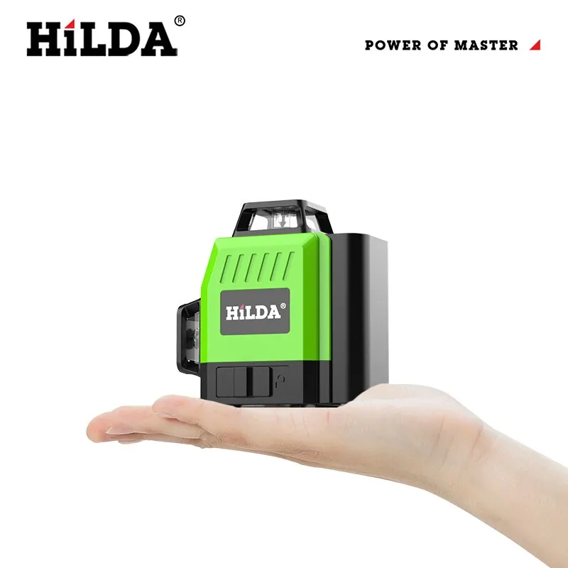 HILDA Laser Level Mini 12 Lines 3D Self-Leveling 360 Horizontal And Vertical Cross Super Powerful Green Portable Laser Beam Line