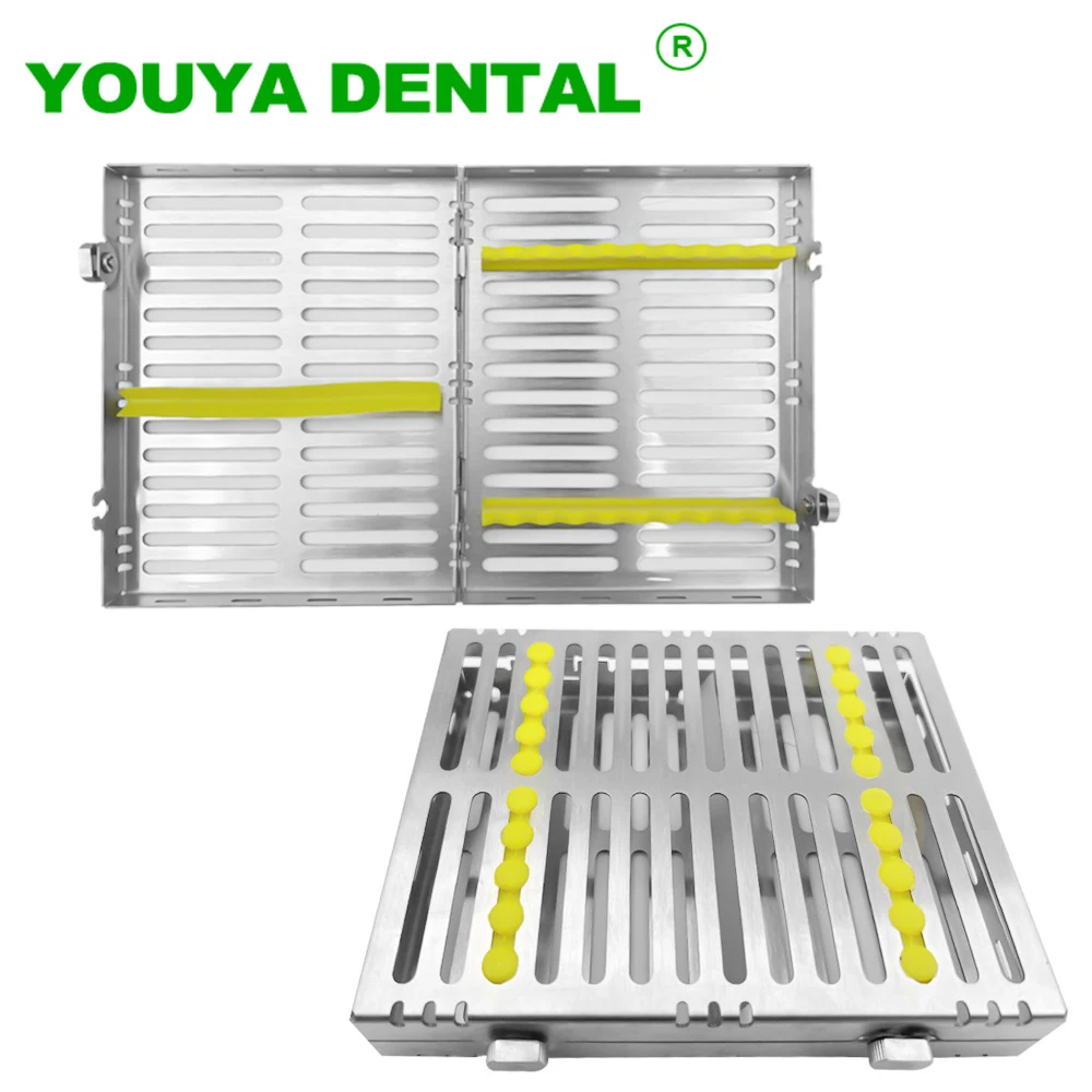 

Dental Sterilization Rack 10 Slots Autoclavable Disinfection Box Cassette Rack Tray Holder Stainless Steel Dentistry Instruments