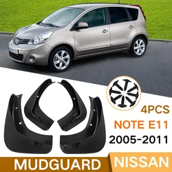 Mud Flaps For Nissan Note 2005 06 07 08 09 10 11 E11 Splash Guards MudFlaps Front Rear Mudguards Fender Car Exterior Accessories